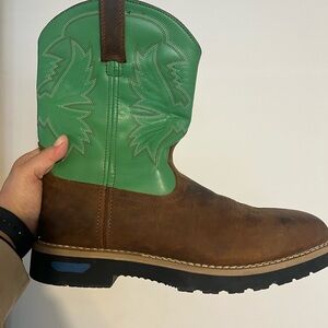 Cinch Green and Brown Western Boots